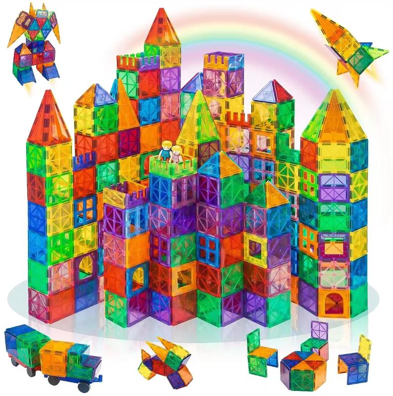 60 PCS Magnetic Building Tiles, Magnetic Tiles Kids Toys Magnet Toys for Toddler Magnetic Blocks Building Toys Preschool STEM Learning Sensory Montessori Toys for 3+ Year Old Boys and Girls, Safe Creativity Toddler Kids Toys, Christmas Toys Gift