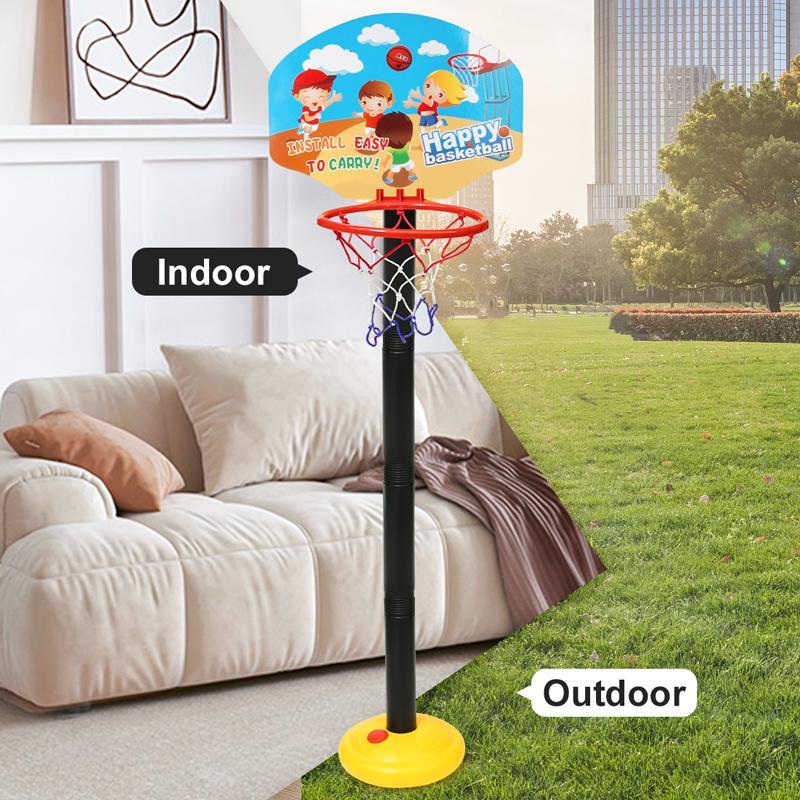 Christmas Adjustable Height Basketball Hoop Toy, 1 Set Mini Basketball Ring, Indoor Outdoor Sports Toy for Kids, Thanksgiving Christmas Gift Set