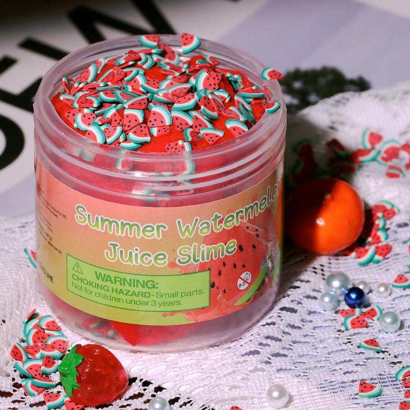 Winsons Summer Watermelon Juice Slime-Safe and non-toxic, the rich watermelon smell will put you in summe Fruit Butter Slime Party Favors