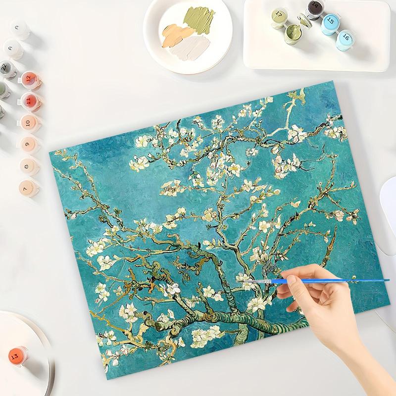 Cherry Blossom Tree Pattern DIY Painting By Numbers Kit, 1 Set DIY Paint By Numbers Kit, DIY Wall Art Painting for Home Living Room Bedroom Decor