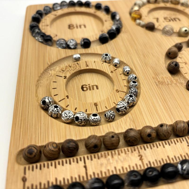 Bamboo Bead Board for Jewelry Making, 1 Count Beading Board for Jewelry Bracelet Making, Jewelry Design Mat for Necklace, Bracelet, DIY Design