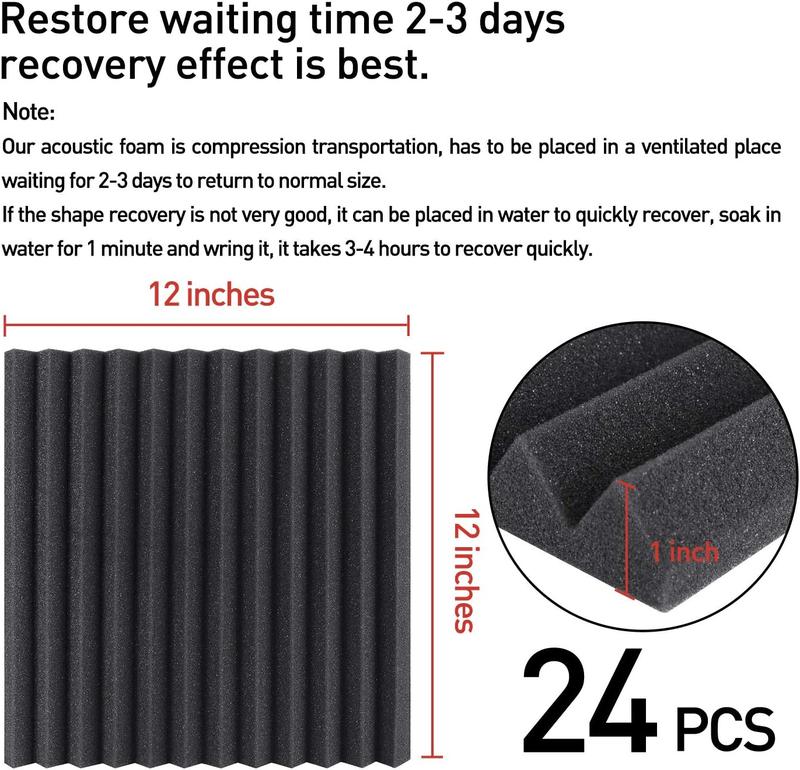 24 Packs Acoustic Foam Panels 1