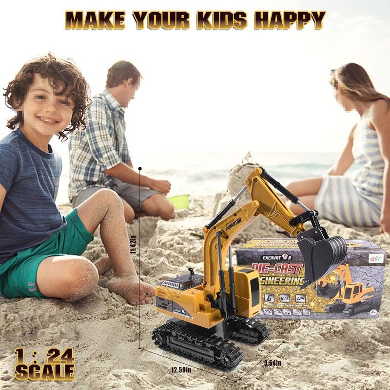 Remote Control Excavator,Toy Digger RC Remote Control Digger Excavator Toys,Engineering Sand Digger Construction Vehicle Toy Gift for Kids