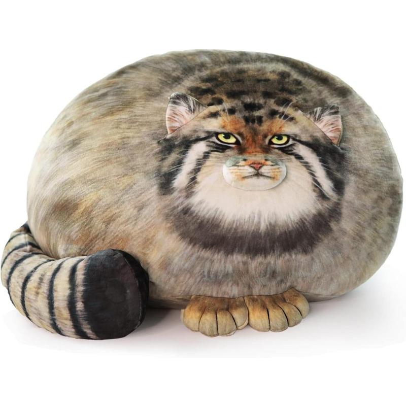 Cat Plush Body Pillow 45cm 18inch, Pallas Cat Stuffed Animal, Steppe Cat Cute Plushies for Girls, Soft Plush Pillow, Kitten Plush Throw Pillow Doll Big Plush Toy Decoration Doll Gift for Kids Boys