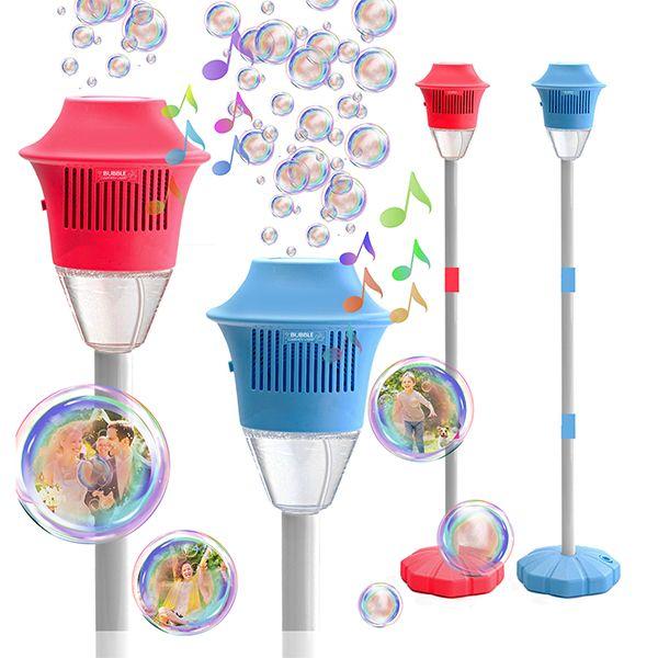 Automatic LED Colorful Street Light Bubble Maker Machine with Music & Battery for Children Outdoor Birthday Christmas Party Toy