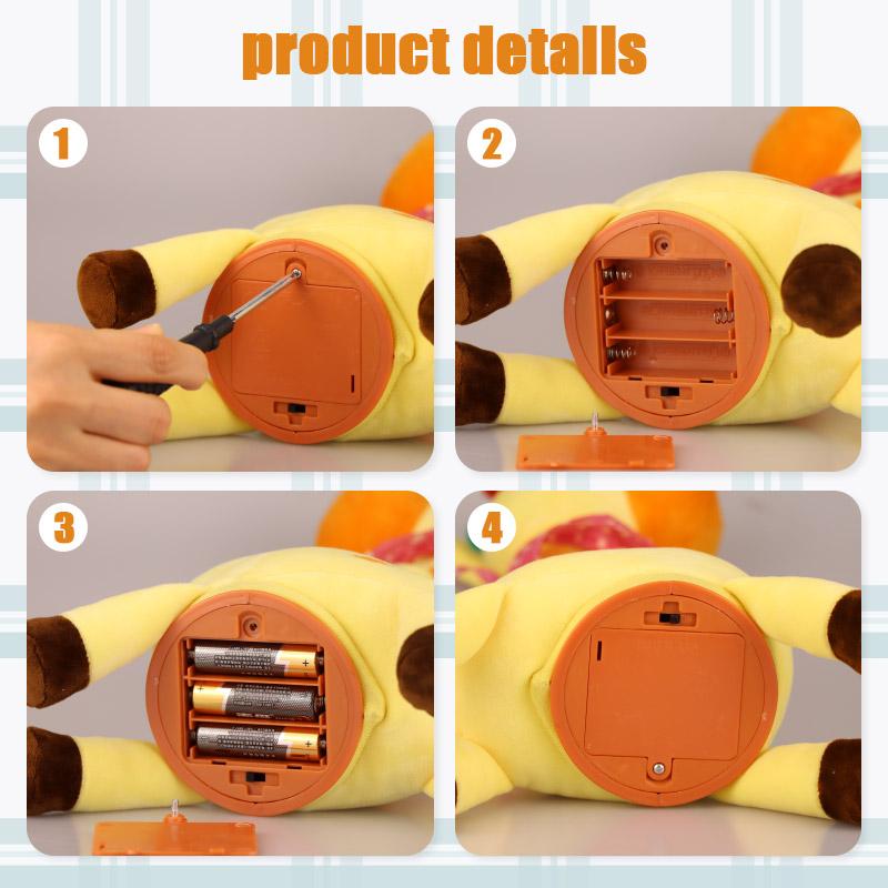 Talking Giraffe Stuffed Toys, Christmas Gifts Volume Adjustment Dancing Singing Animal Light Up Toys Repeat What You Say