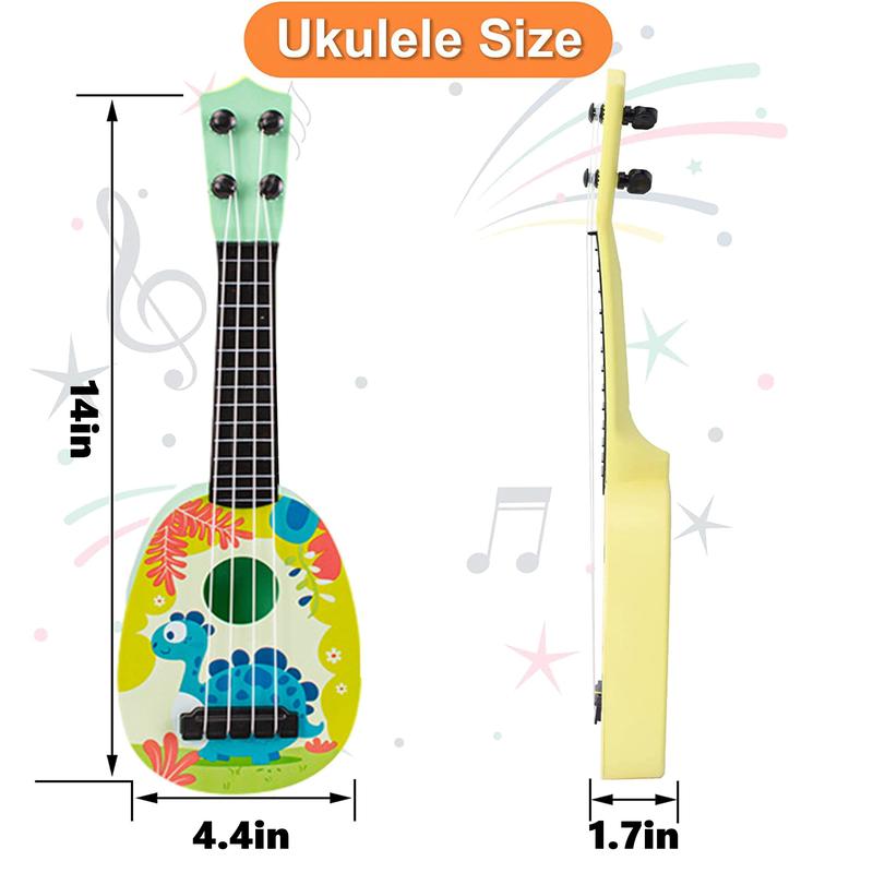 Dinosaur Musical Toy Guitar for Kids, Ukulele Instrument Kid Educational Play Toy for Boys Girls, Birthday Christmas Gift for Children