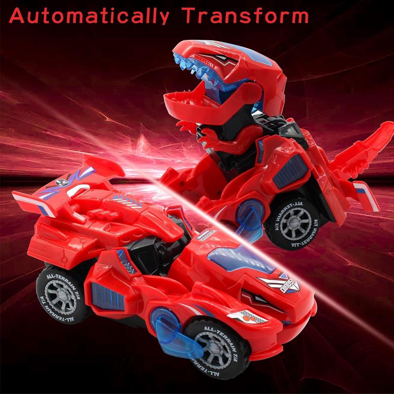 Toys for 3-6 Year Old Boys Transforming Car Toys with LED Light and Music Dinosaur Toy Birthday Gifts for 4 5 6 7 Year Old Boy (Green)