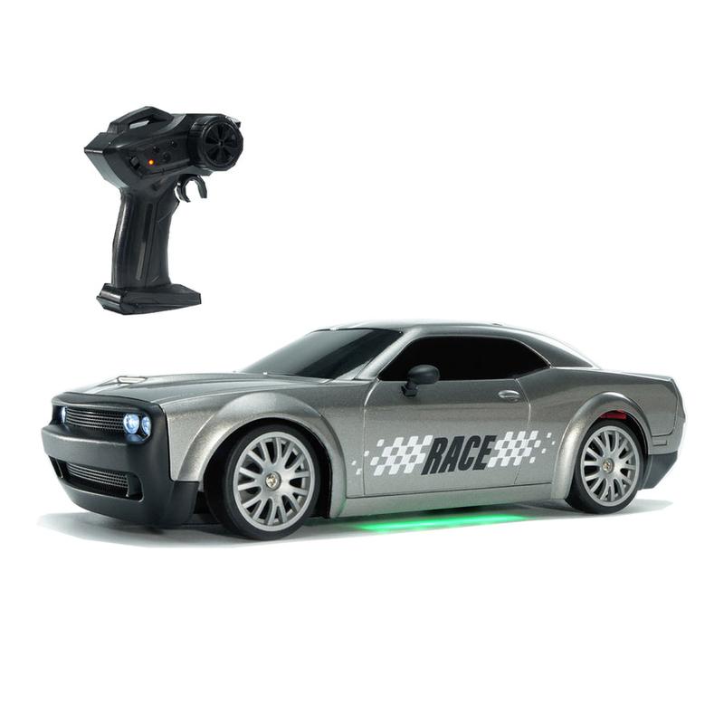 Christmas Gifts Dodge Challenger RC Drift Car 2.4G Full Scale Stunt Car 4WD Electric RC Racing Car With Lights r34diecast rc model rc drift hellcat megalodon monster carro  de 100  hp spiderman