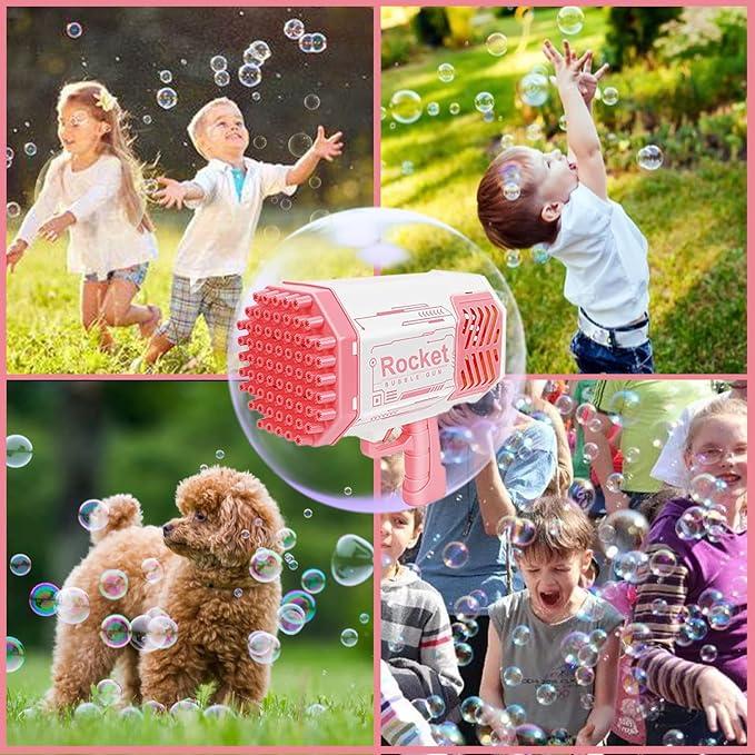 Bubble Machine,69 Hole Bubble Machine, Rocket Bubble Machine, Perfect For Outdoor Fun, Weddings, Parties, Birthdays, Gatherings, Camping, And Suitable For Kids And Adults Alike bubble machine