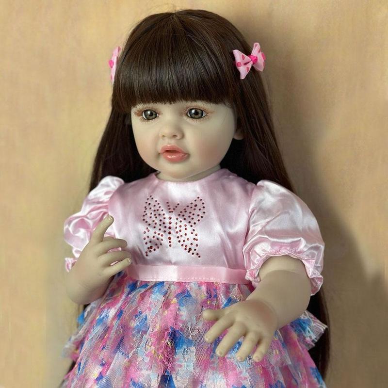 Life-like Reborn Teenager Girl Doll, Full Soft Silicone Body Reborn Doll, Lovely Dress Up Toy, 55 CM Silicone Reborn Baby Doll, Creative Birthday and Holiday Gift Options