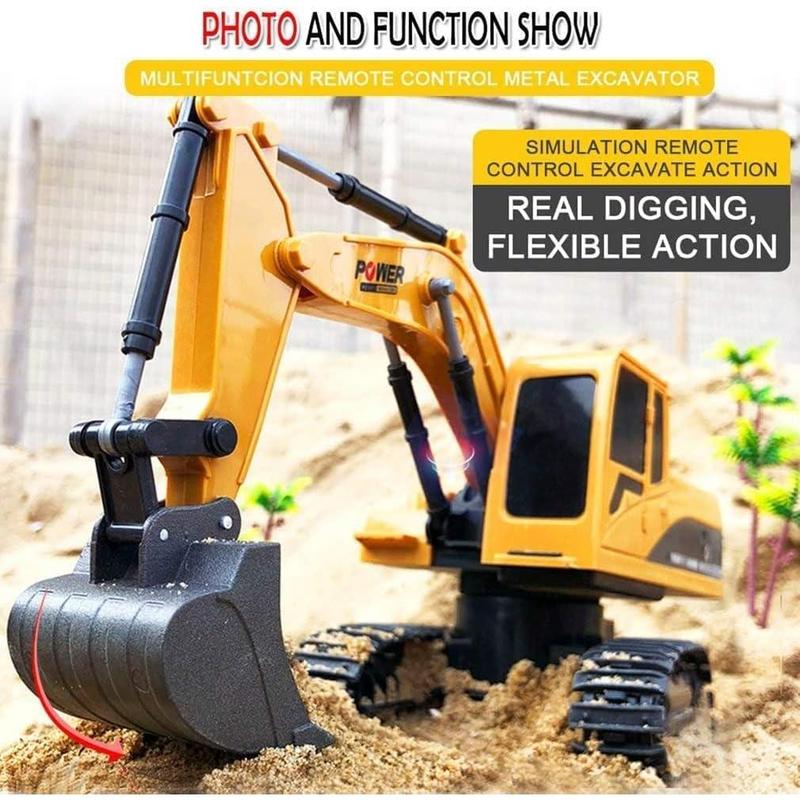 Remote Control Excavator,Toy Digger RC Remote Control Digger Excavator Toys,Engineering Sand Digger Construction Vehicle Toy Gift for Kids