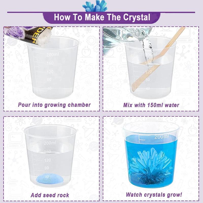 Educiro Crystal Growing Science Kit - Fun and Educational STEM Experiments Grow Fast in 3-4 Days