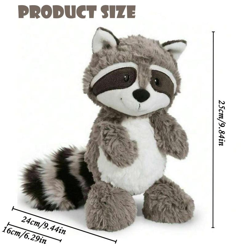 Cute Raccoon Design Stuffed Toy, 9.84inch Soft Plush Animal Doll, Birthday Holiday Festival Decor, Perfect Gifts for Kids