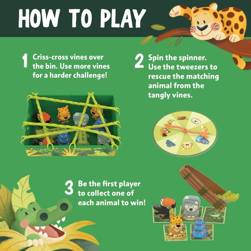 Educational Insights Jungle Rescue Toddler Board Game - Games for Kids Ages 3+, Animal Preschool Games, Board Games for Kids