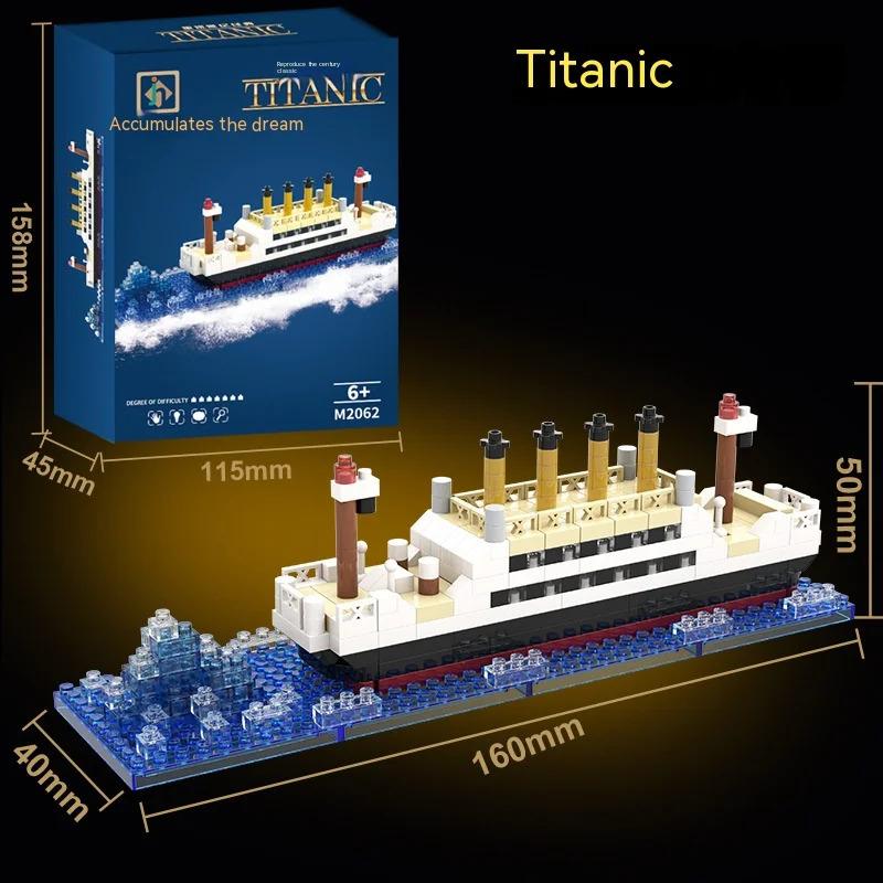 Titanic Giant Ship Boat Building Blocks Luxury Iceberg Cruise Wreck Set Micro City DIY Model Bricks Toys For Children Adult Gift