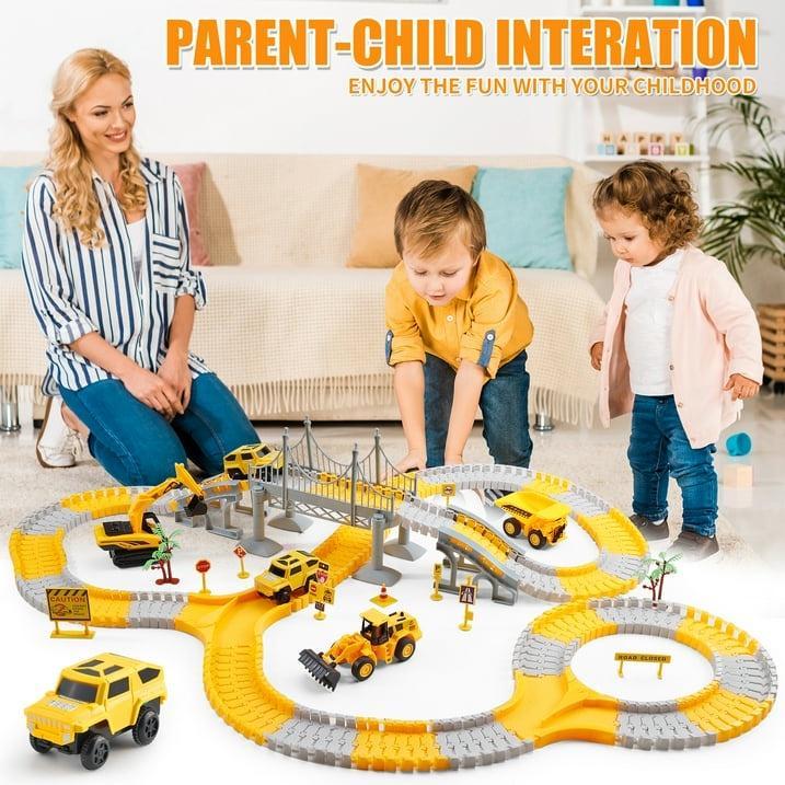 276 PCS Construction Race Tracks Toy for Kids Truck Car Engineering Road Playset