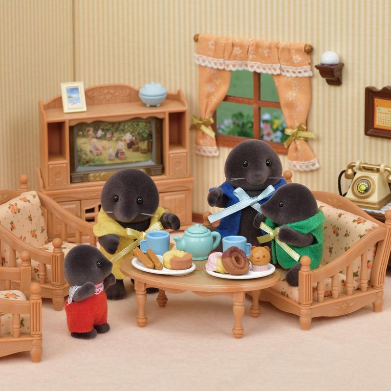 Calico Critters Mole Family, Set of 4 Collectible Doll Figures, Online Exclusive