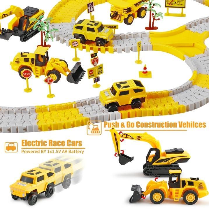 276 PCS Construction Race Tracks Toy for Kids Truck Car Engineering Road Playset