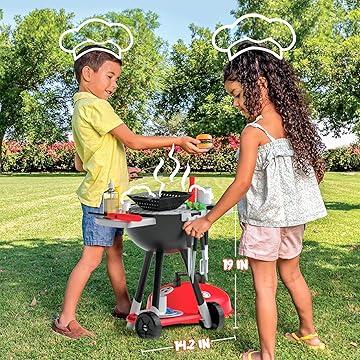 38 PCS Little Chef Barbecue BBQ Cooking Kitchen Toy Interactive Grill Play Food Cooking Playset for Kids Kitchen Pretend Play