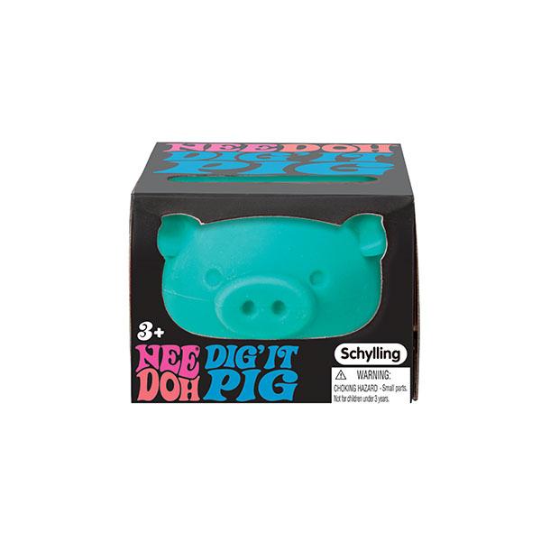 Schylling NeeDoh Dig' It Pig -  Sensory Toy with Fun Dough Filling - Assorted Designs - Ages 3 and Up - One randomly selcted piece