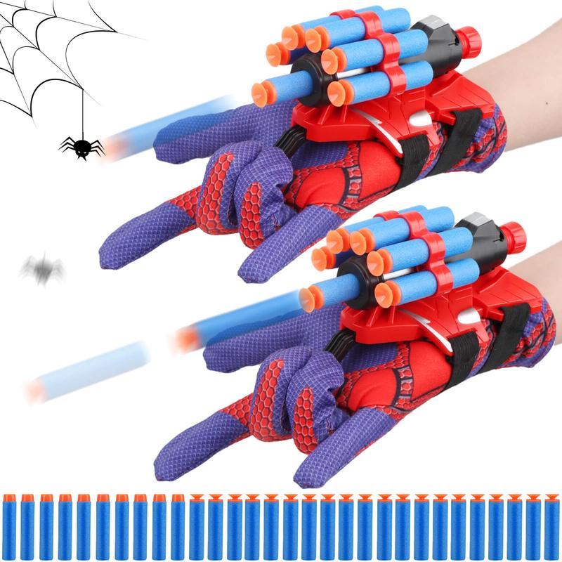 Web Shooters Toy 2 Pack,Web Slinger Toys with Spider Glove Launcher,Toys for Young Men Women's Christmas Gift, Halloween Present, Black Friday Gifts