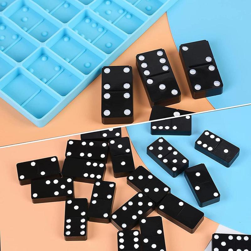 Dominoes Silicone Mold, 1 Set Dominoes Storage Box Resin Molds, Creative DIY Dot Dominoes Silicone Toy Domino Molds, DIY Handmade Projects Mold