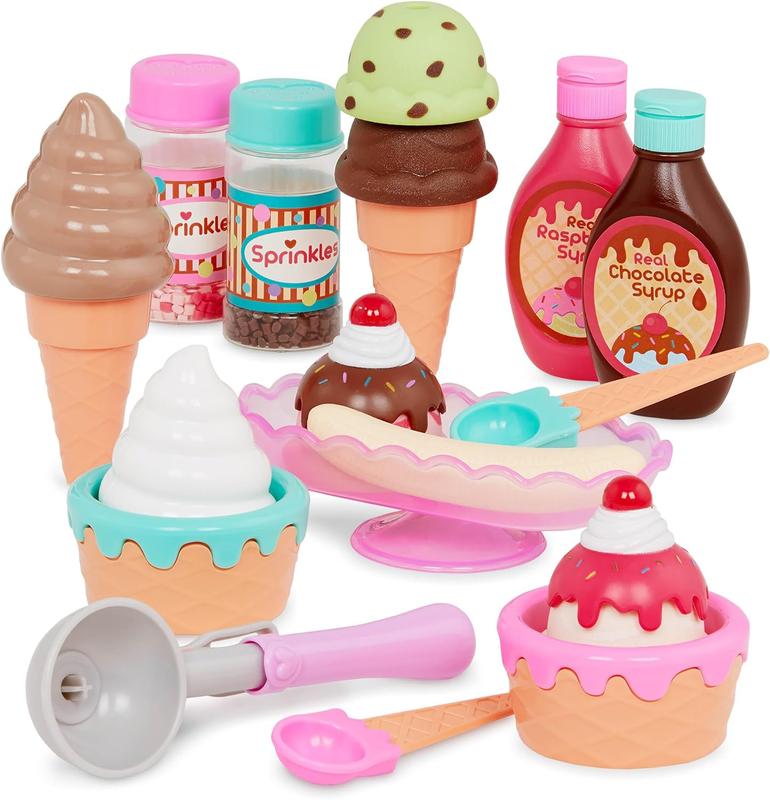 Play Circle- Toy Food – Ice Cream Set – Kitchen Accessories For Kids- Pretend Play- Sweet Treats Ice Cream