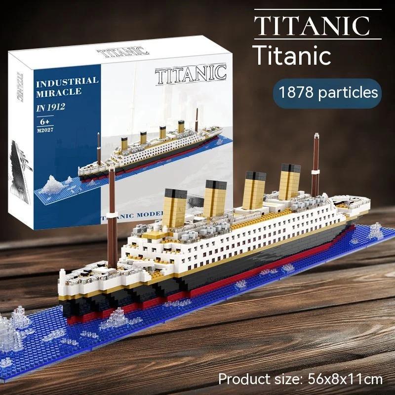 Titanic Giant Ship Boat Building Blocks Luxury Iceberg Cruise Wreck Set Micro City DIY Model Bricks Toys For Children Adult Gift