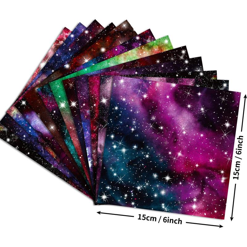 24pcs Starry Sky Pattern Material Paper, Handbook Background Paper, DIY Decorative Supplies, Scrapbooking & Journal Making And Gift Wrapping