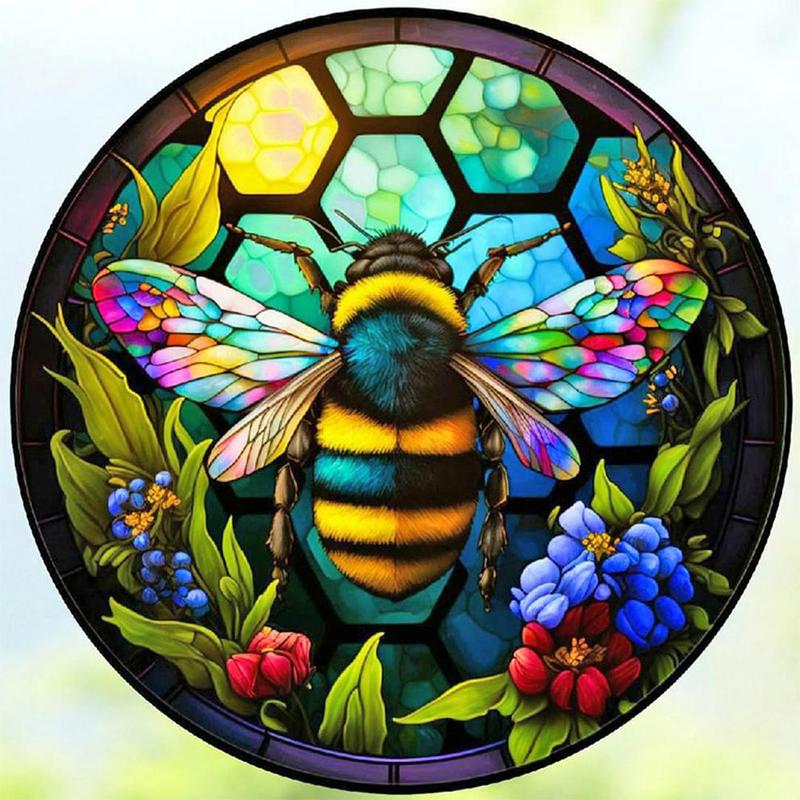 Bee Pattern DIY Diamond Arts Colorful Painting Without Frame, Handmade Art Crafts For Home Decor