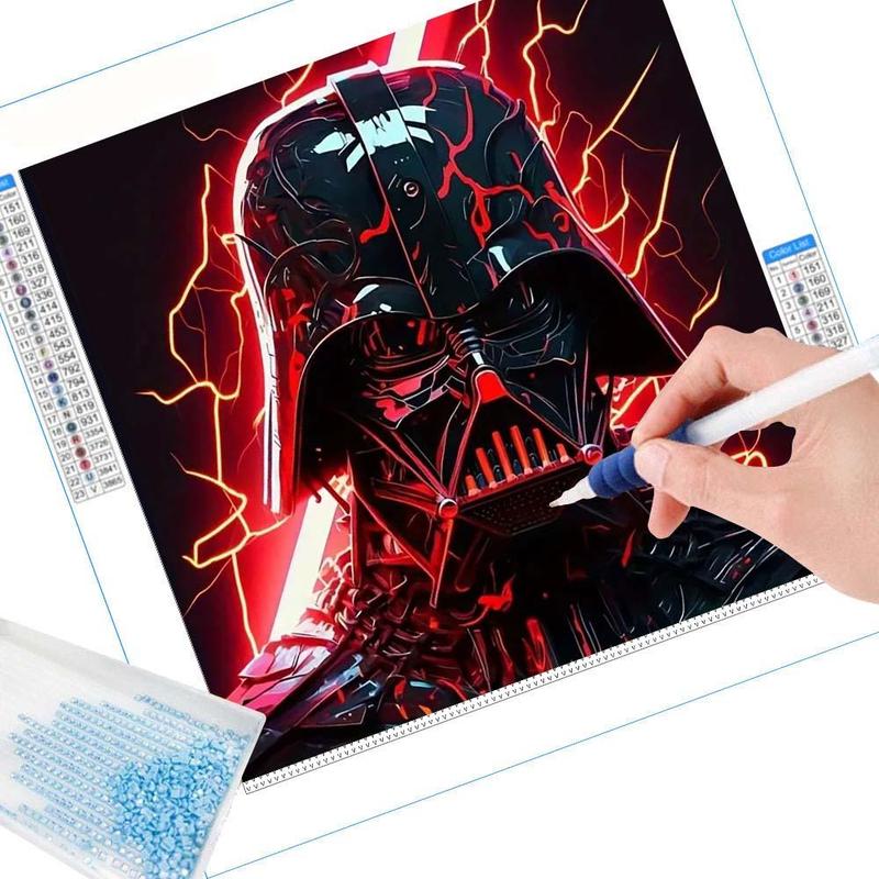 Star Wars Theme Darth Vader Pattern DIY Diamond Arts Colorful Painting Kit without Frame, DIY 5D Diamond Art Painting for Home Bedroom Wall Decor