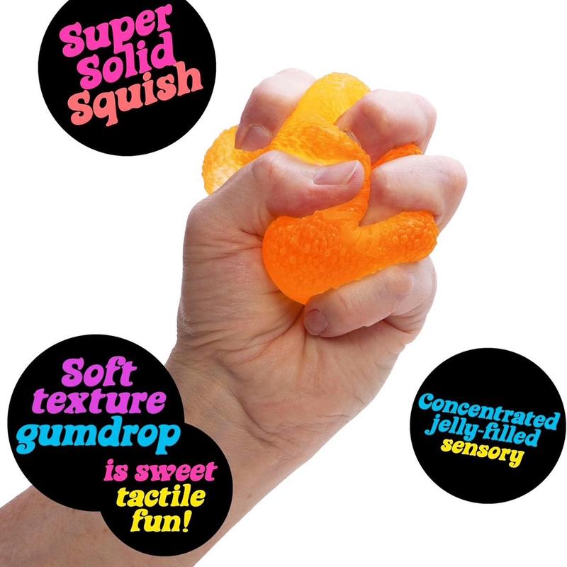 Schylling NeeDoh Gumdrop - Sensory Toy with Textured, Neon-Colored Squeeze-Gumdrop Shape in 4 Colors - One Random Color toys