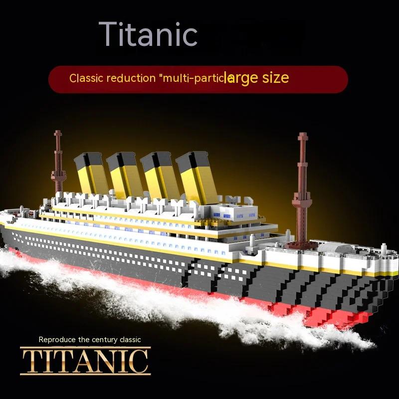 Titanic Giant Ship Boat Building Blocks Luxury Iceberg Cruise Wreck Set Micro City DIY Model Bricks Toys For Children Adult Gift