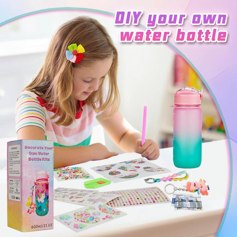 Christmas gift Decorate Your Own Water Bottle Kits for Girls Age 4-10, Mermaid Gem Diamond Painting Crafts, Arts and Crafts Kits Girls Kids Toys Birthday Gifts for Girls Age 4 5 6 7 8-13