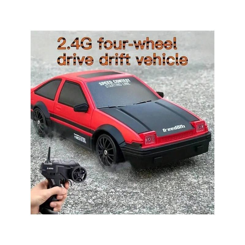 Remote-Controlled Racing Car, 2.4G Mini Four-Wheel Drive Racing Car, High-Speed Toy Car, Up To 15mph, Aluminum Alloy Hood, Replaceable Tires, Children's Christmas gifts