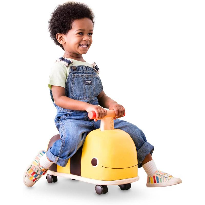 B. Toys- Boom Buggy- Ride On- Wooden Ride On For Toddlers – Handle & 4 Smooth Wheels – Push & Roll Bee – 18 Months +