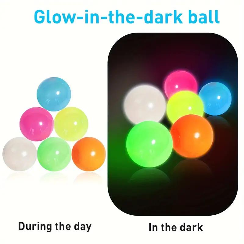 12 Pcs Sticky Balls Wall Ball Glow in the Dark Balls Squeeze Toys Fidget Toys, Sticky Balls for Ceiling, Stress Balls Ceiling Balls That Stick to The Ceiling Glowing Balls for Relax Toy Teens and Adults