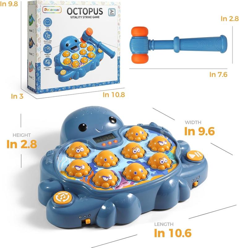 Exquisite gifts, Christmas gifts, birthday gifts，Blue Whack A Mole Game ，Interactive Educational Toys with Sound and Light,Developmental Toy,,Soft Hammers，