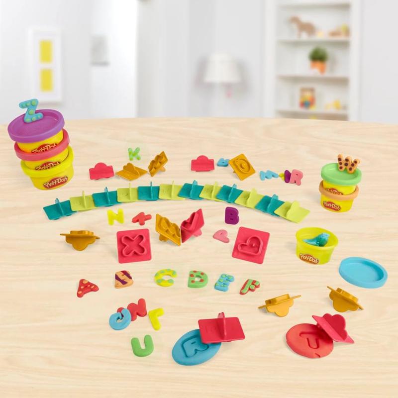 Play-Doh Fundamentals Letters with 26 Letter Stamper Tools, 6 Cans of Assort. Colors, Back to School Classroom Supplies, Kids Arts & Crafts, Preschool Toys, Ages 3+