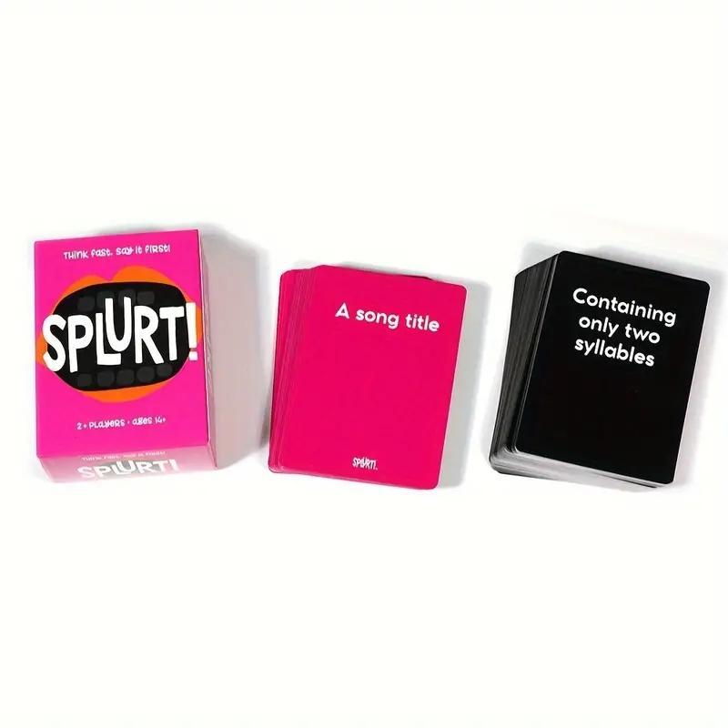 Spurt Card Game, 1 Box Fast Thinking & Speaking Card Game, Multiplayer Desktop Fun Game, Party Game for Adults & Teens