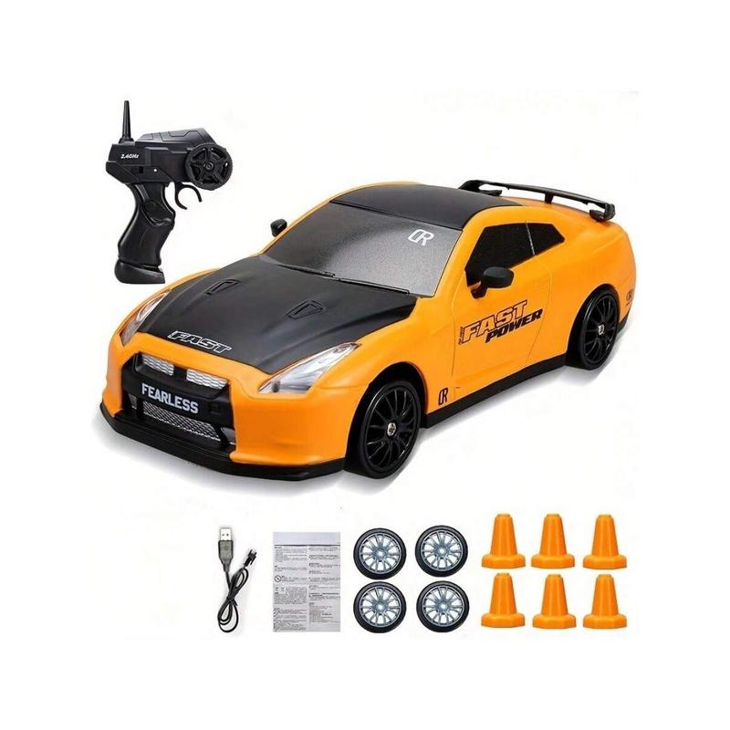 Remote-Controlled Racing Car, 2.4G Mini Four-Wheel Drive Racing Car, High-Speed Toy Car, Up To 15mph, Aluminum Alloy Hood, Replaceable Tires, Children's Christmas gifts