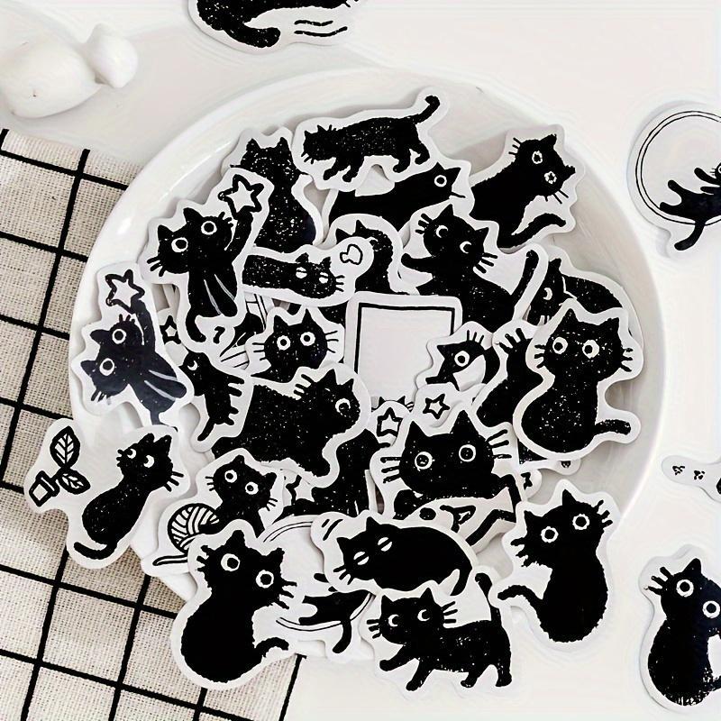 Cute Cartoon Cat Pattern Sticker, 45pcs Box Self Adhesive Decor Paper, DIY Decorative Sticker for Gift Greeting Card Water Bottle Laptop Phone, School Supplies 2024