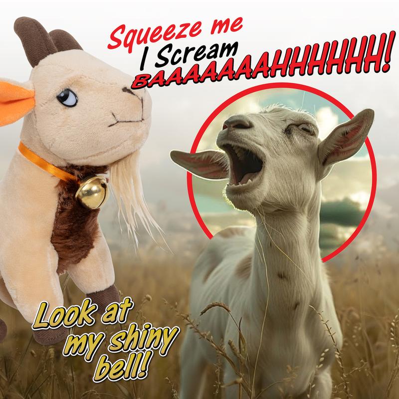 Screaming Goat Toy – 11” Plush Desk Toy Makes Hilarious Screaming Sound - Funny Gag Gift for Friends and Coworkers