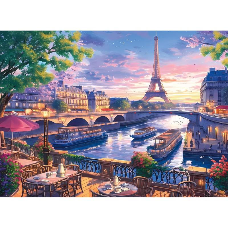 300 Piece Puzzle for Adults-Blooming Paris | Recycled Cardboar Jigsaw Puzzles 300 Pieces | Challenging Family Activity Great Gift Idea for Family Friends | Difficult Puzzles Size 20.5X 15 inches