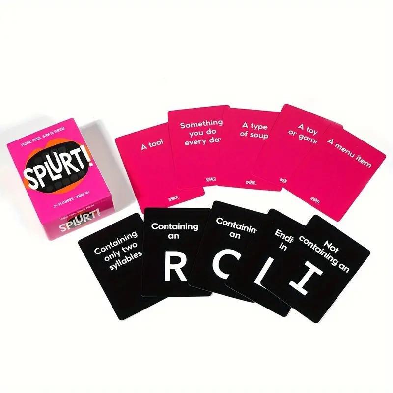 Spurt Card Game, 1 Box Fast Thinking & Speaking Card Game, Multiplayer Desktop Fun Game, Party Game for Adults & Teens