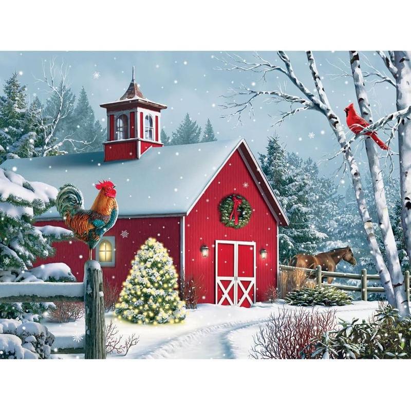 Bits and Pieces - 500 Piece Jigsaw Puzzle for Adults - Guiding Lights - 500 pc Winter Church at Night Jigsaw by Artist Alan Giana