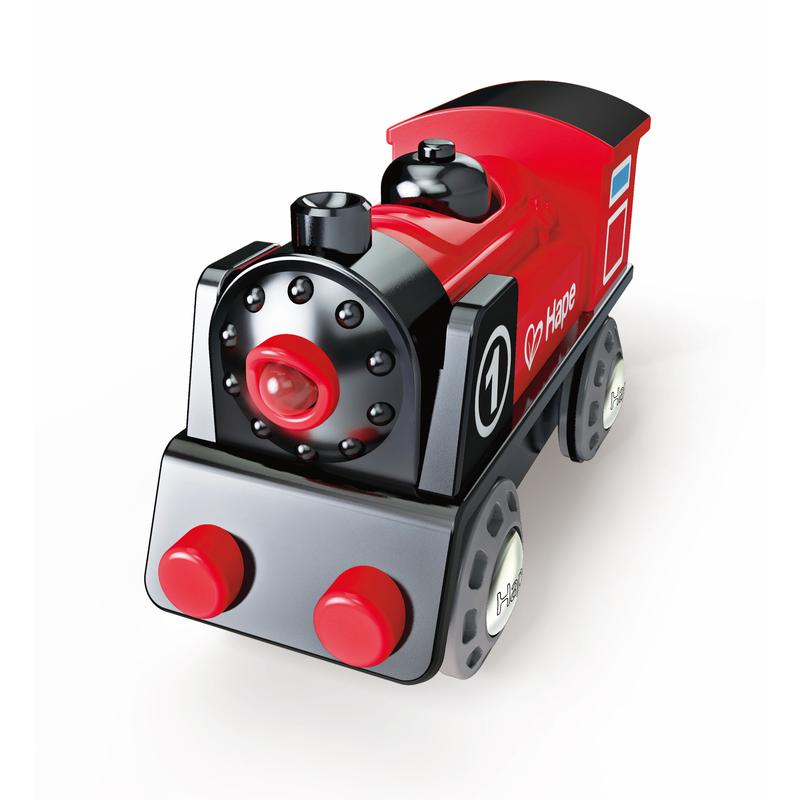 Hape Wooden Railway Battery Powered Engine No. 1 Kid's Train Set