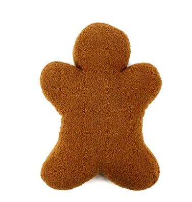 Christmas gingerbread girl shaped throw pillow, 1 count cute warm plush cushion, interactive plush toys, bedroom pillow, christmas gift for men & women, cuddly plush comfort toys, pets plush toys, household decorative throw pillow, stuffed toys for adult