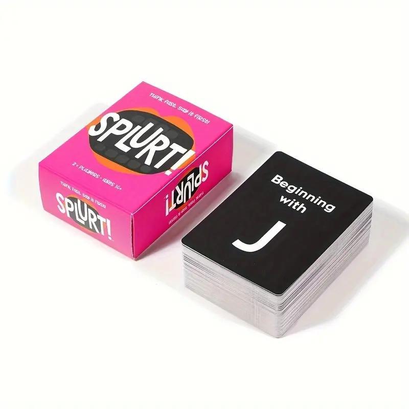 Spurt Card Game, 1 Box Fast Thinking & Speaking Card Game, Multiplayer Desktop Fun Game, Party Game for Adults & Teens